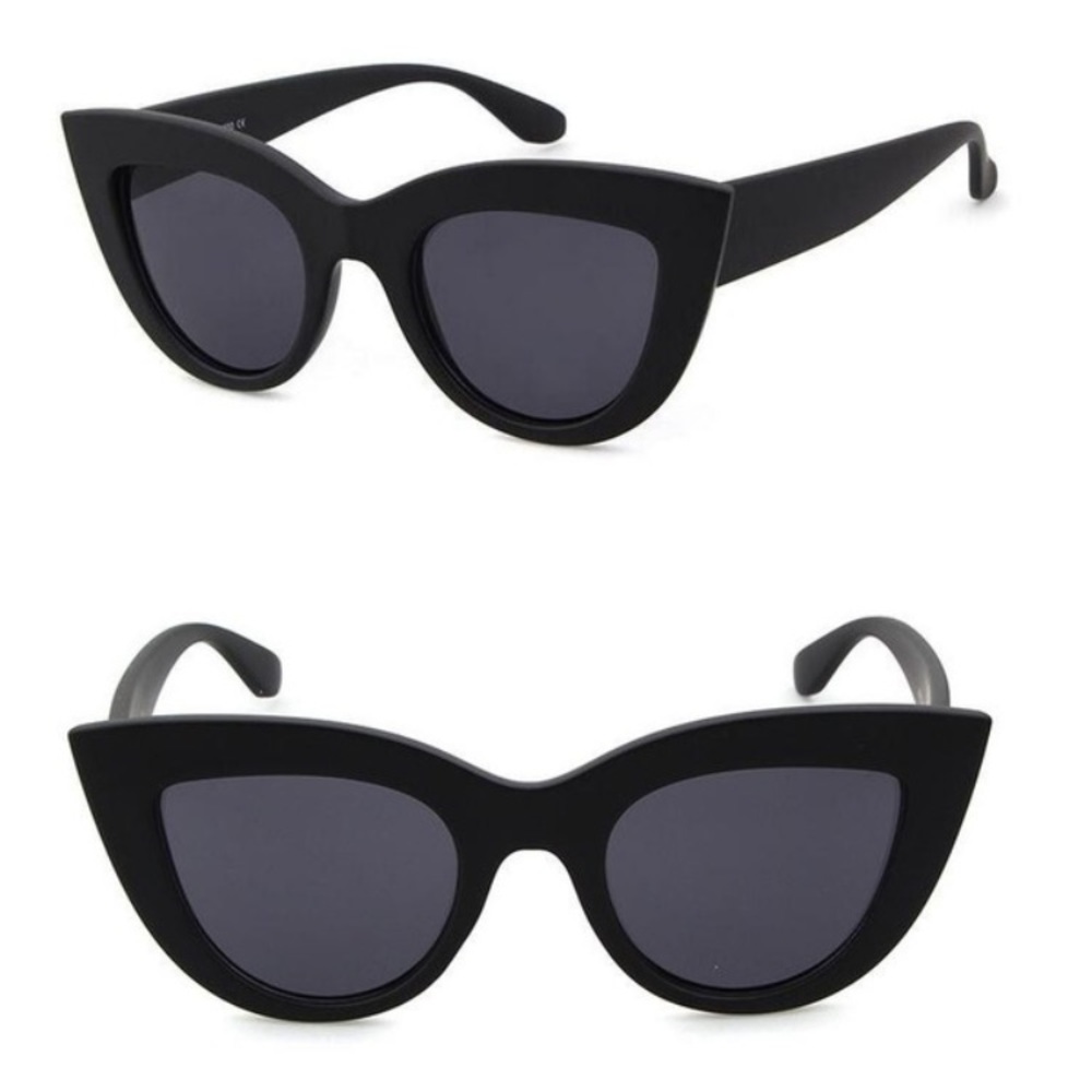 Black-Matte Cat-Eye Sunglasses ๐ถ - Picture 2 of 6
